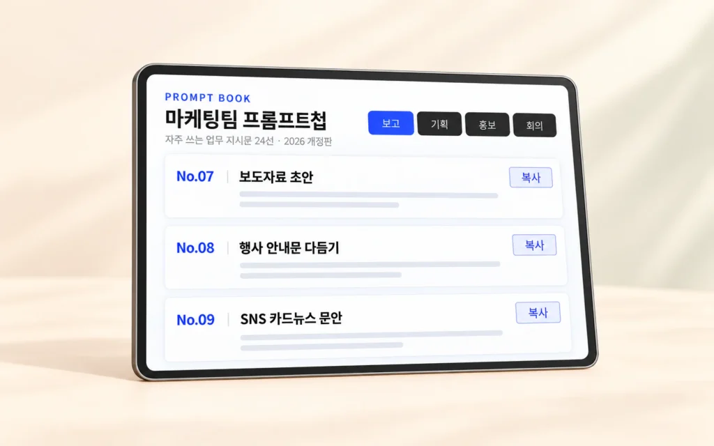 부서별 프롬프트첩