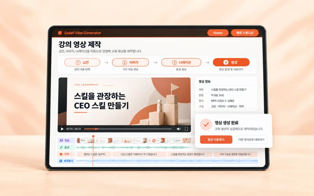 강의 영상 자동 제작 시스템 소개 화면 목업