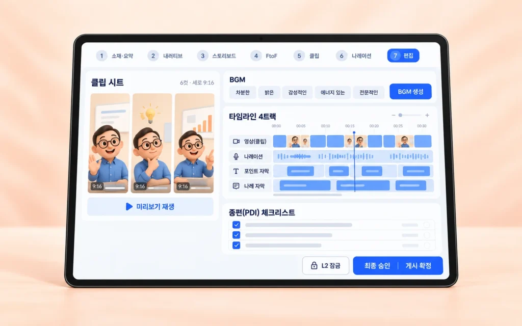 숏츠 자동 제작 시스템 소개 화면 목업